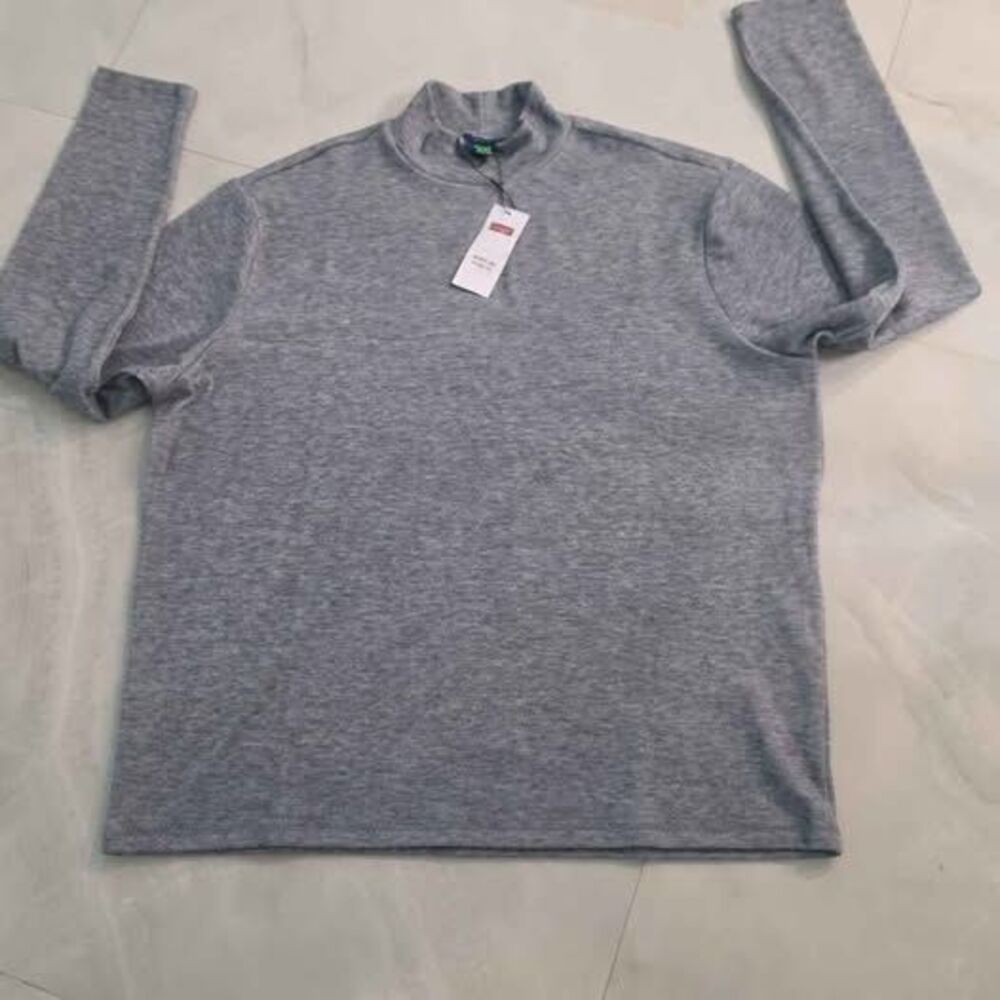 ​NWT Zengjo Men's XXL Mock Turtleneck Long Sleeve Thermal Base Layer Shirt Gray
